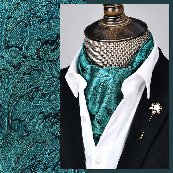 Cravatta Paisley Ascot floreale moderna grandeur LightSeaGreen