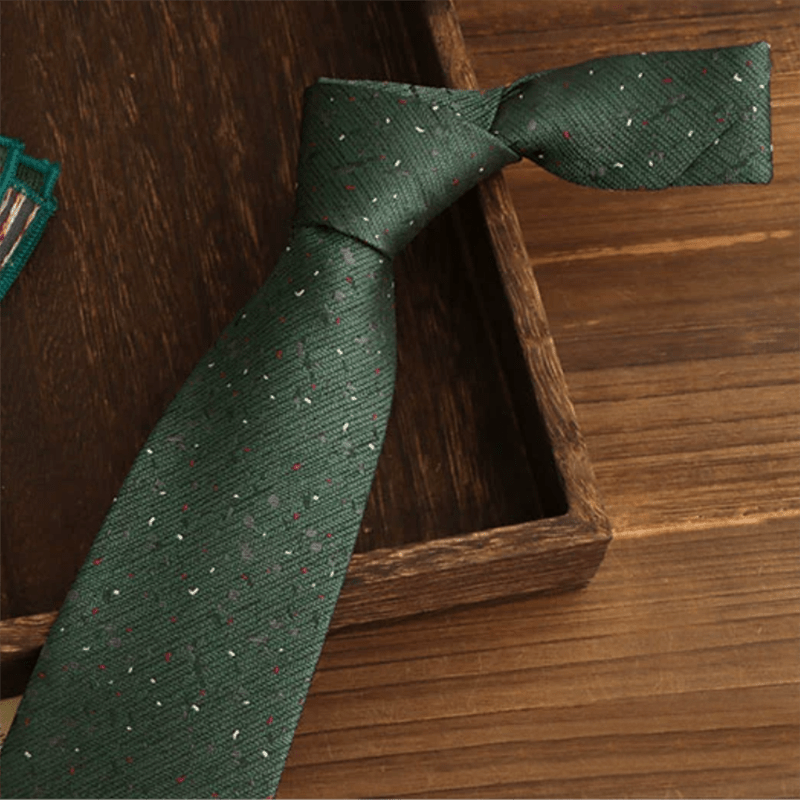 Cravatta da uomo con pois multicolore verde foresta 