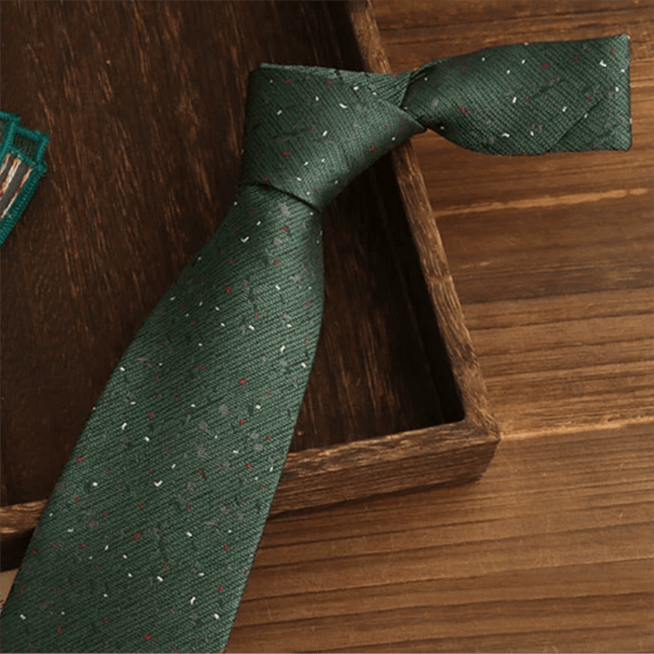 Cravatta da uomo con pois multicolore verde foresta 