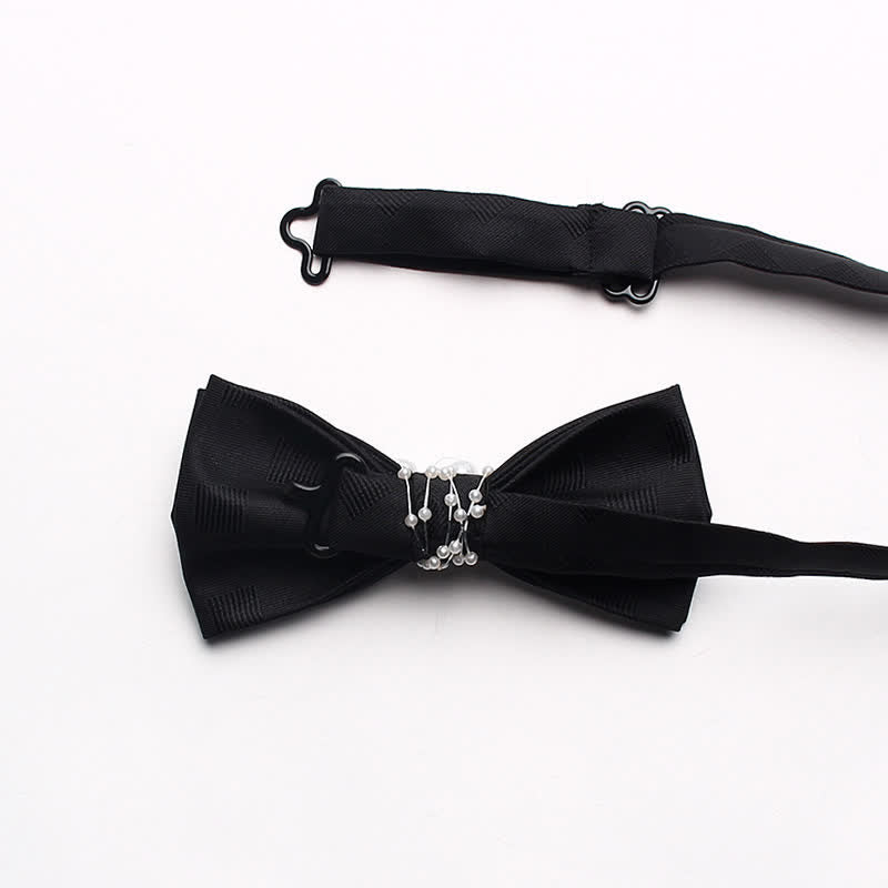 Papillon da uomo con perle nere