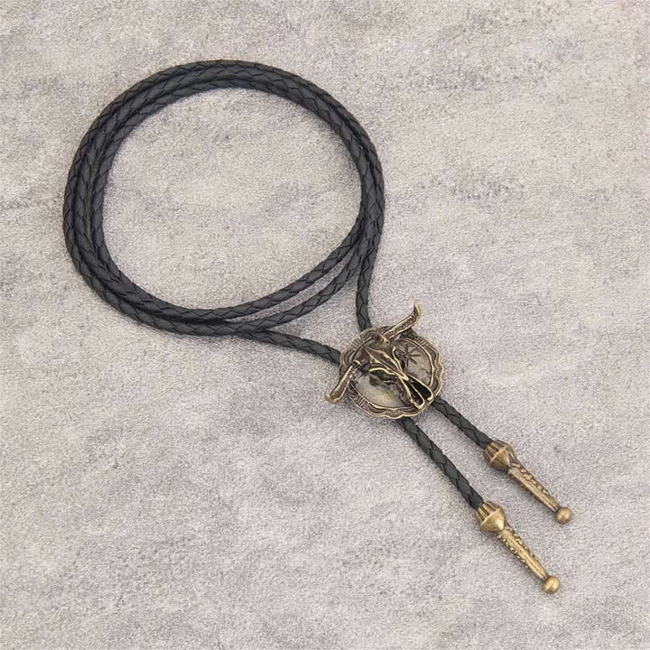 Cravatta Bolo con testa di toro del rodeo del selvaggio Western
