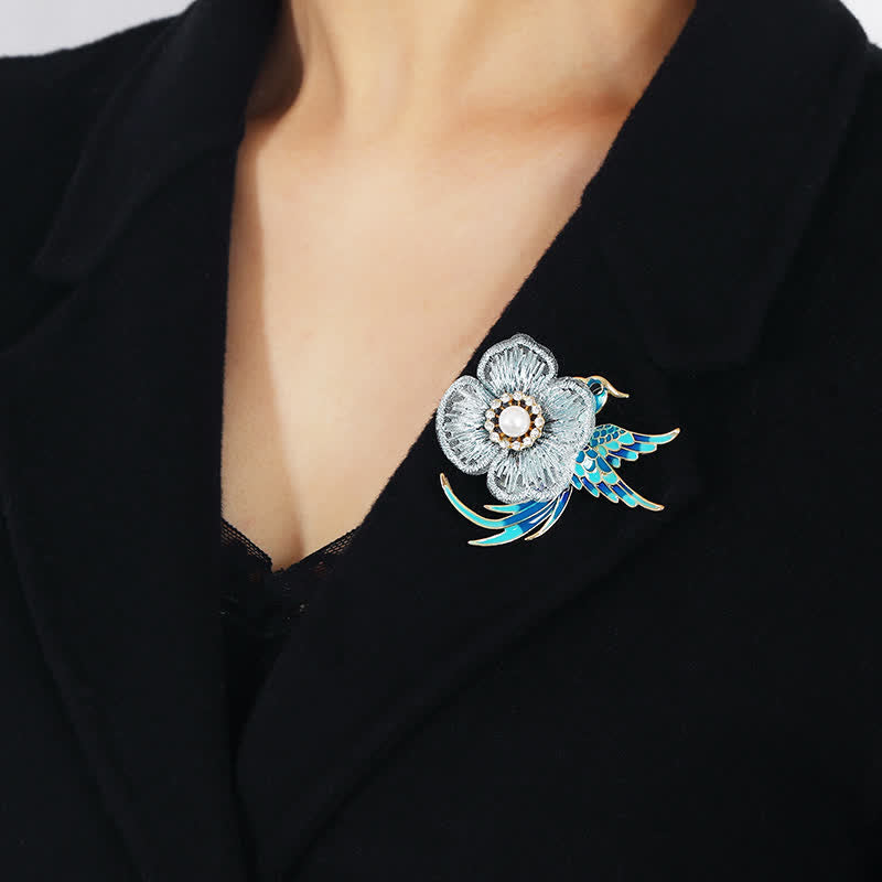Spilla da donna con uccello fenice ricamato - image 1