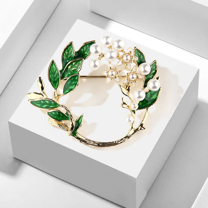 Spilla da donna con ghirlanda di fiori di gardenia