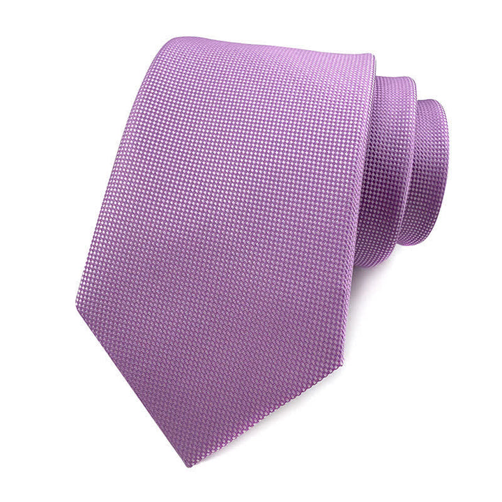 Cravatta sottile semplice da uomo in tinta unita - Viola - image 18