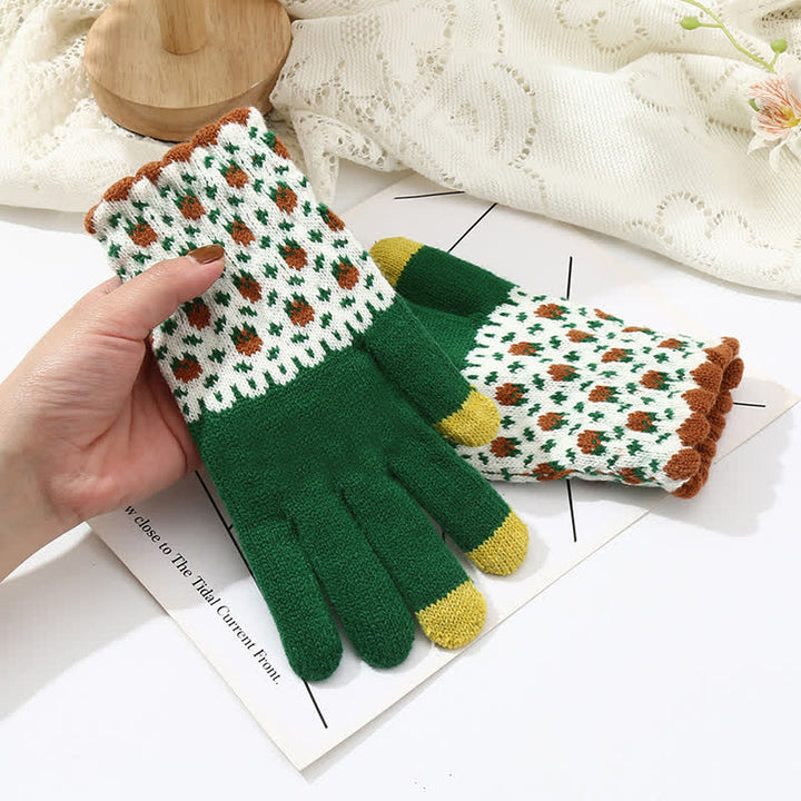 Guanti da giardinaggio con dita intere da donna, in maglia, con touch screen