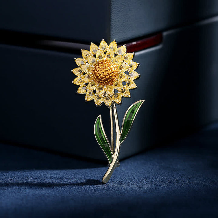 Spilla Girasole in Oro da Donna