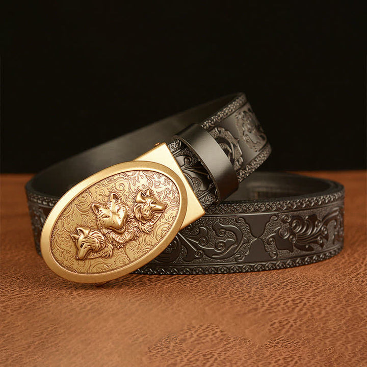 Cintura in pelle da uomo Legend Of Hungry Wolves