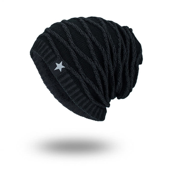 Berretto lavorato a maglia con fodera in pile a cinque stelle - Nero - Misura M (22"-22 7/8") - image 8
