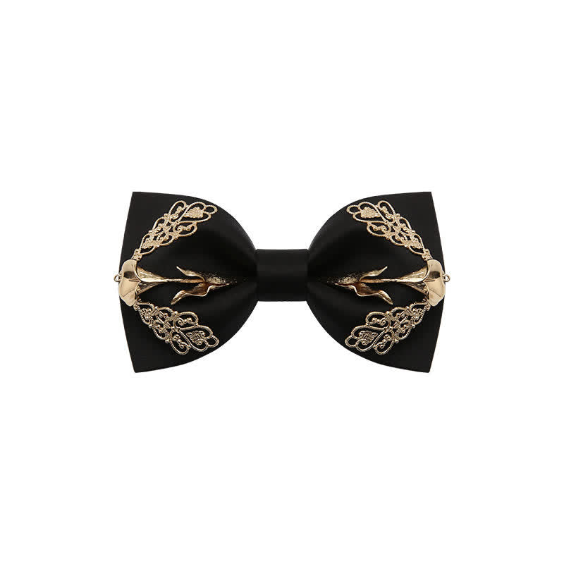 Papillon da uomo con motivo floreale dorato Calla Lily