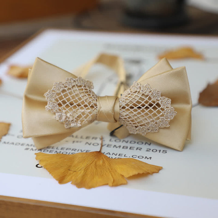 Papillon elegante in pizzo floreale da uomo