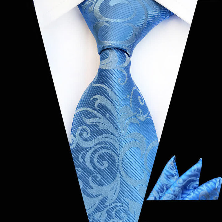 Set di 2 cravatte floreali con motivo a vortice vegetale da uomo - Cielo blu - image 14