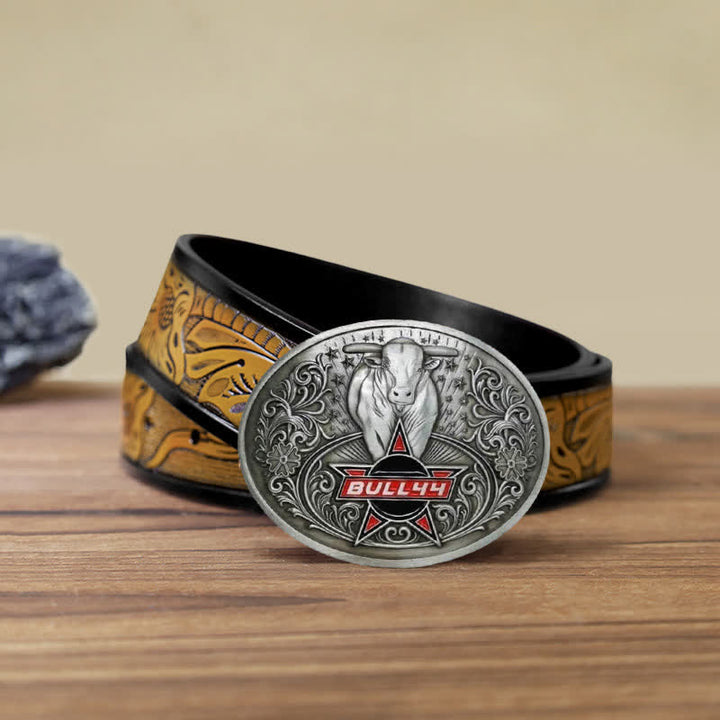 Cintura in pelle con fibbia porta birra creativa fai da te Raging Bull da uomo