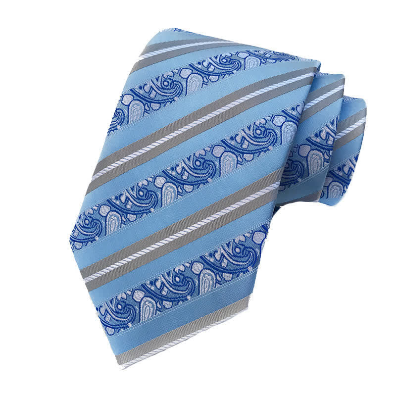Cravatta a righe Paisley Mix da uomo - Blu - image 3
