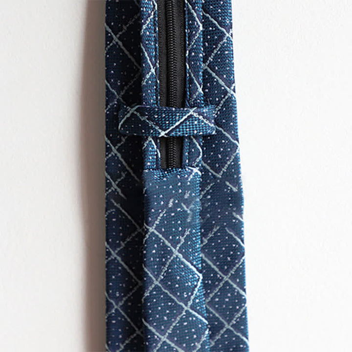 Cravatta elegante con cerniera da uomo, motivo Paisley a righe