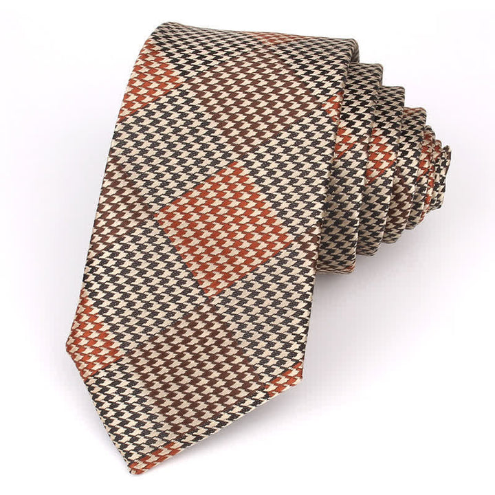 Cravatta da uomo con motivo patchwork a quadri grandi
