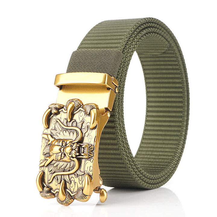 Cintura in nylon con decorazione drago casual da uomo