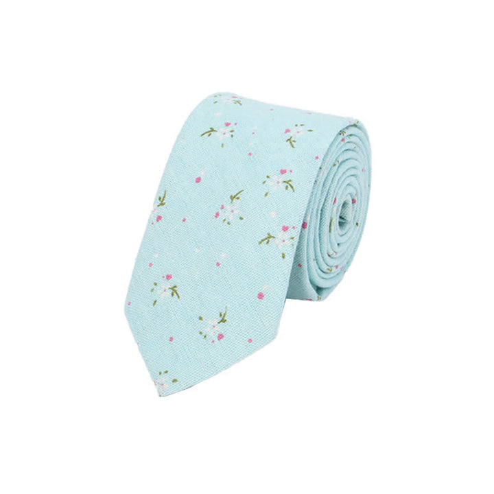 Cravatta sottile elegante floreale da uomo - Blu - image 11