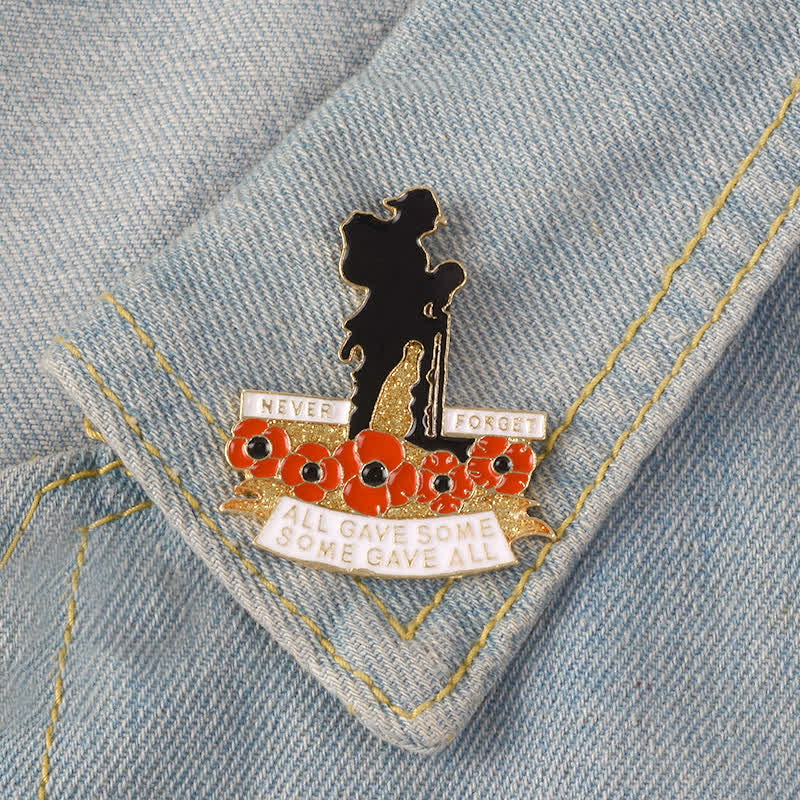 Spilla unisex commemorativa a forma di papavero, soldato britannico