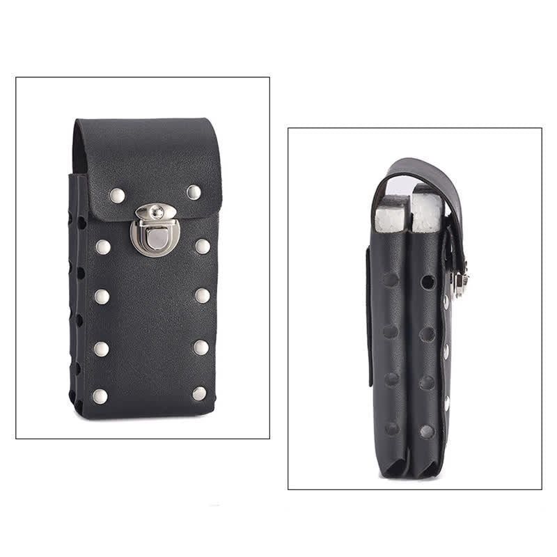 Borsa da cintura in pelle universale per telefono con bottone decorativo a rivetto