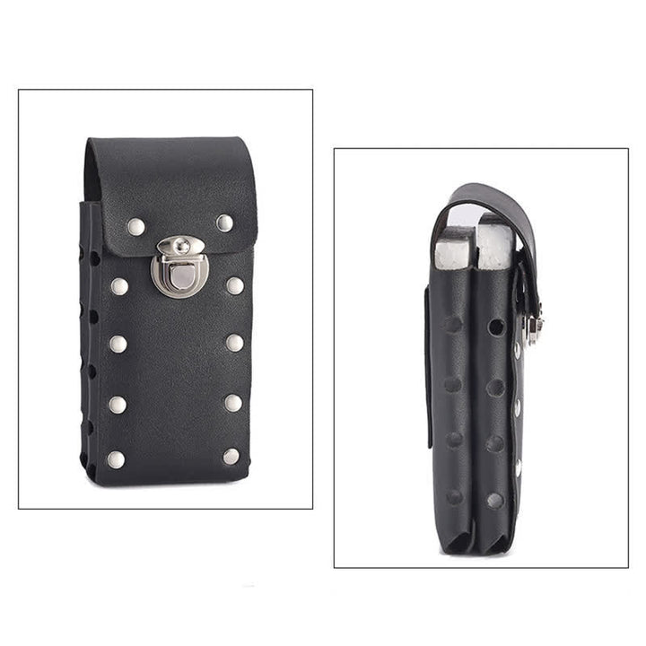 Borsa da cintura in pelle universale per telefono con bottone decorativo a rivetto - image 8