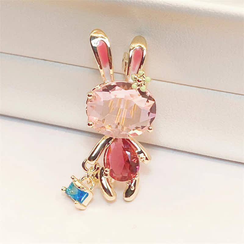 Spilla da donna a forma di coniglietto rosa