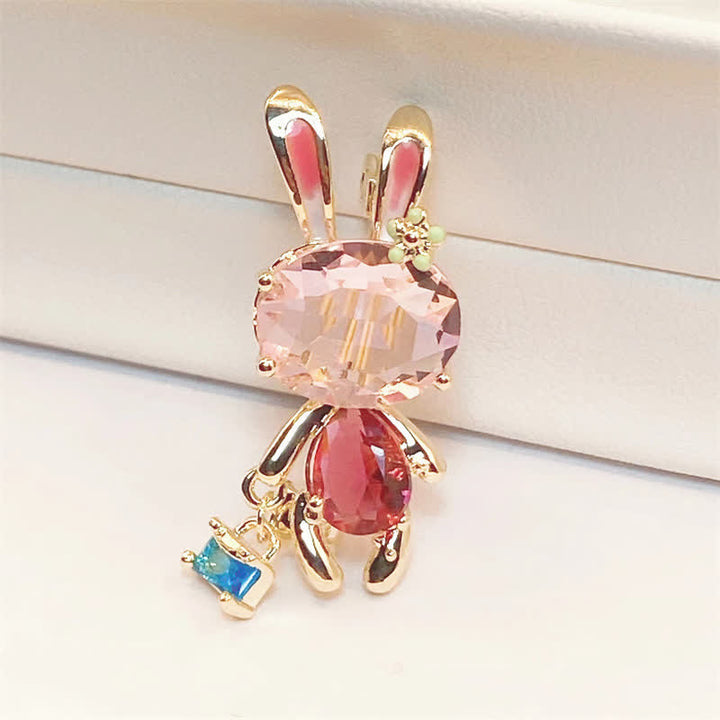 Spilla da donna a forma di coniglietto rosa