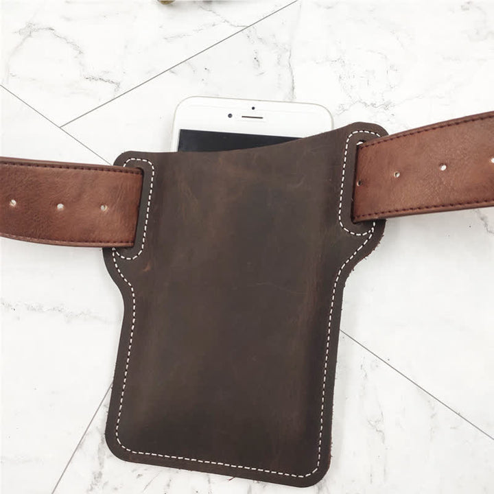 Custodia per cellulare con passante in pelle, cintura, borsa