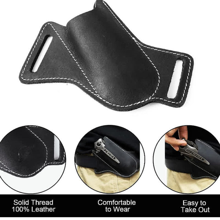 EDC Coltello pieghevole Fodero Fondina in pelle Cintura Borsa