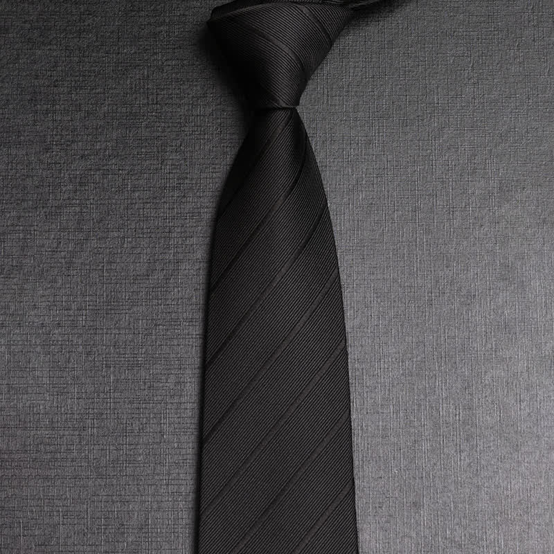 Cravatta da uomo in twill di colore scuro - Nero - image 3
