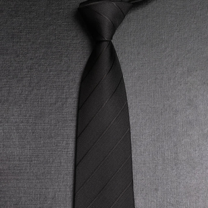 Cravatta da uomo in twill di colore scuro - Nero - image 3