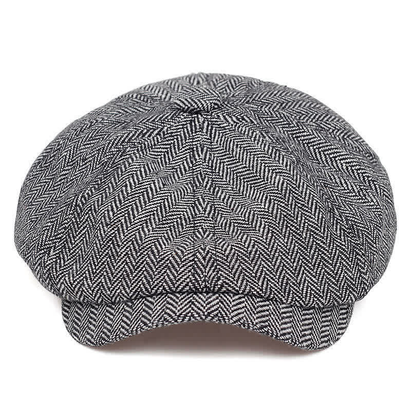 Cappello basco ottagonale a spina di pesce retrò
