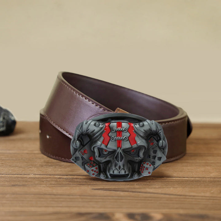 Cintura in pelle con fibbia Joker Clown Skull fai da te da uomo