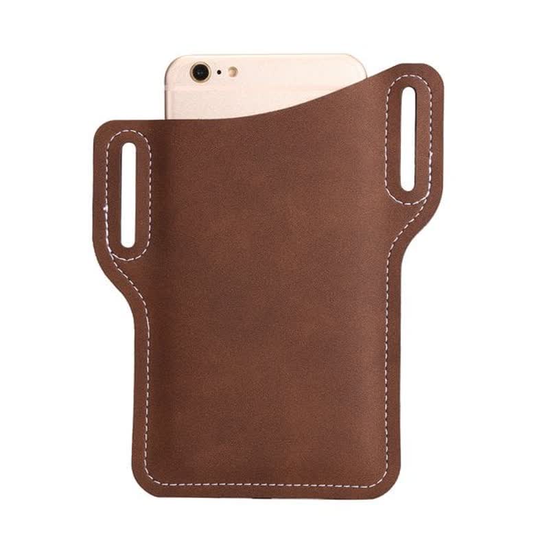 Custodia per cellulare con passante in pelle, cintura, borsa - Marrone scuro - image 2