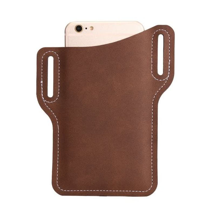 Custodia per cellulare con passante in pelle, cintura, borsa - Marrone scuro - image 2