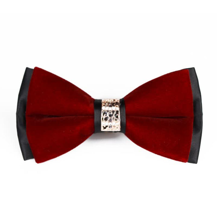 Papillon in velluto patchwork con strass da uomo