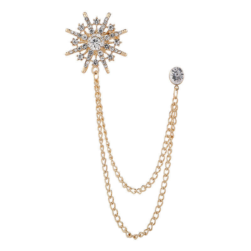 Spilla con nappa a forma di stella ottagonale scintillante da uomo