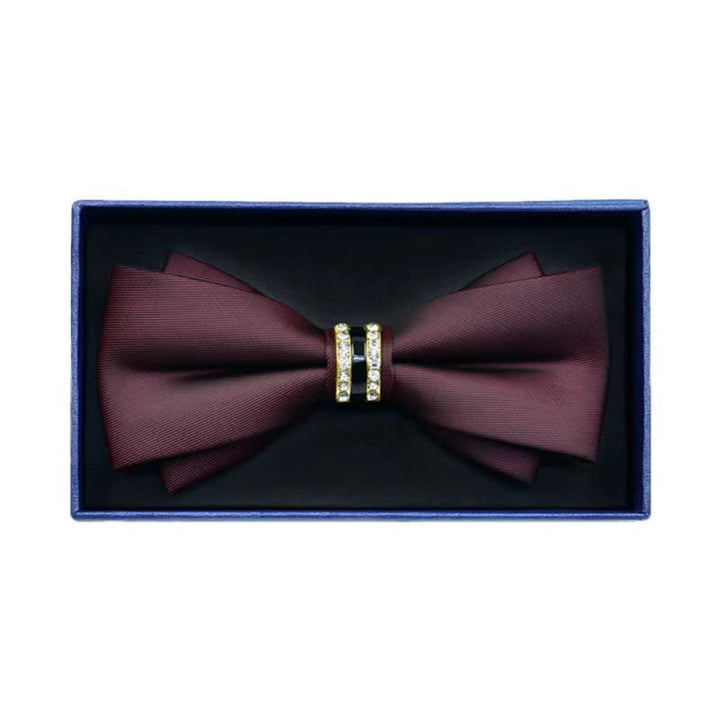 Papillon da uomo in metallo opaco con strass