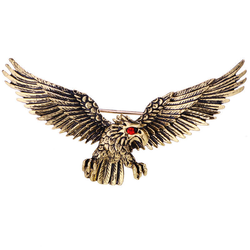 Spilla retrò da uomo con falco calvo che vola - image 4