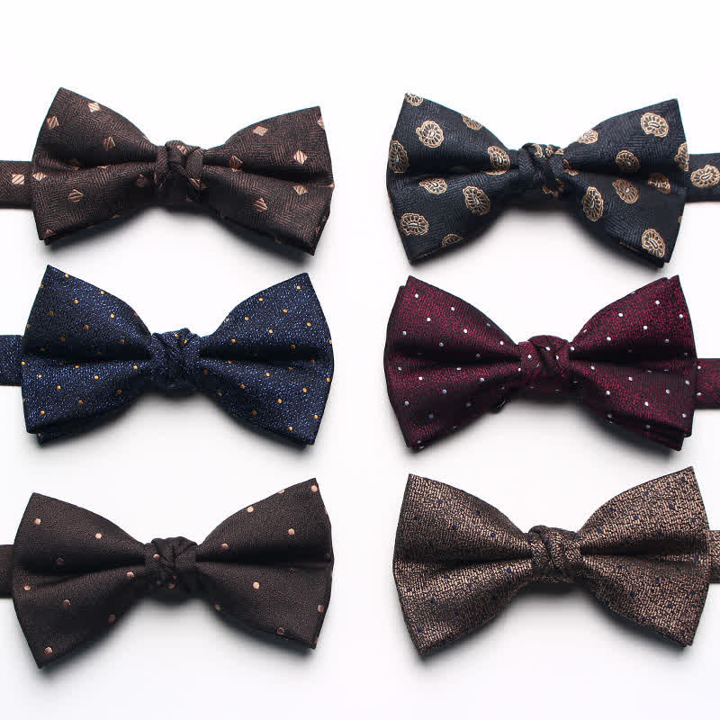 Papillon jacquard tinto in filo antico da uomo