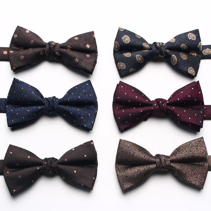 Papillon jacquard tinto in filo antico da uomo