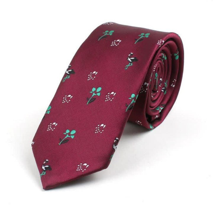 Cravatta da uomo con simpatici motivi dei cartoni animati - Fiore di Borgogna - image 16