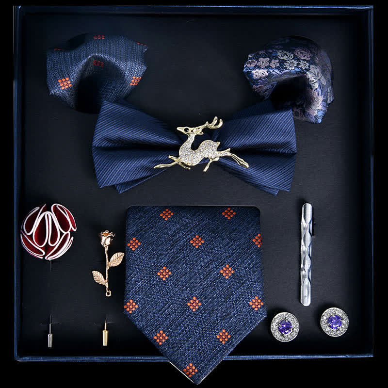 8 pezzi RoyalBlue Luxury Noble Print Papillon regalo in scatola - Blu Reale - image 0