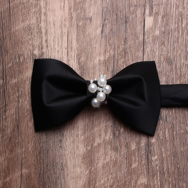 Papillon da uomo con perle nere