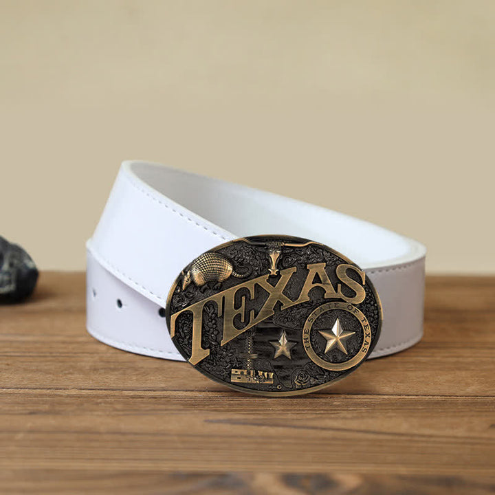 Cintura in pelle con fibbia Texas State Heritage Attitude fai da te da uomo