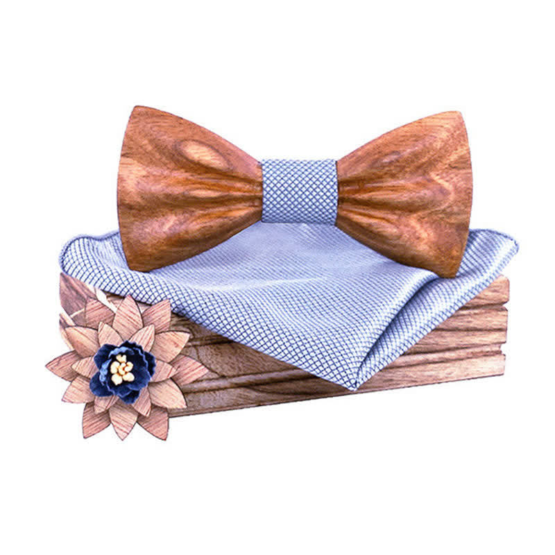 Set di 3 cravatte a farfalla in legno intagliate a mano da uomo - Zebra - Grigio - image 16