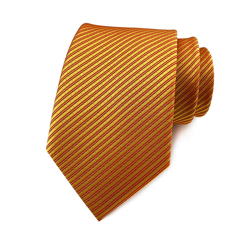 Cravatta da lavoro discreta in twill tinta unita da uomo - Oro - image 14