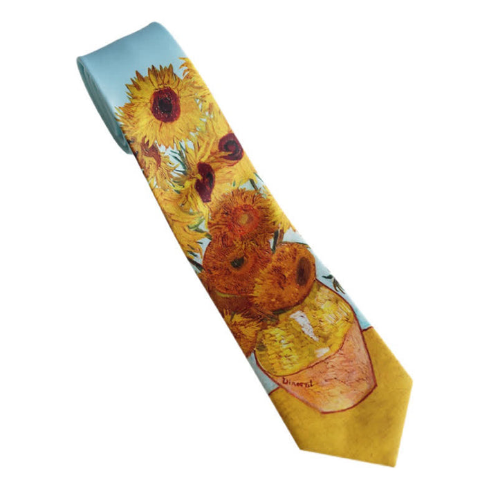 Cravatta da uomo con vaso di girasoli