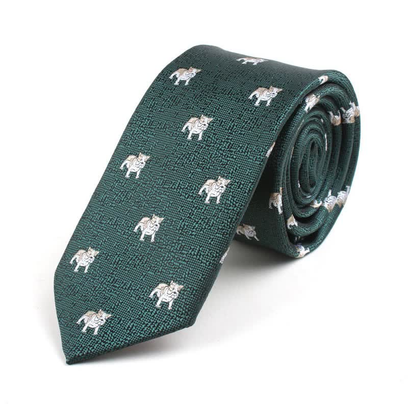 Cravatta da uomo con simpatici motivi dei cartoni animati - Carlino verde - image 6