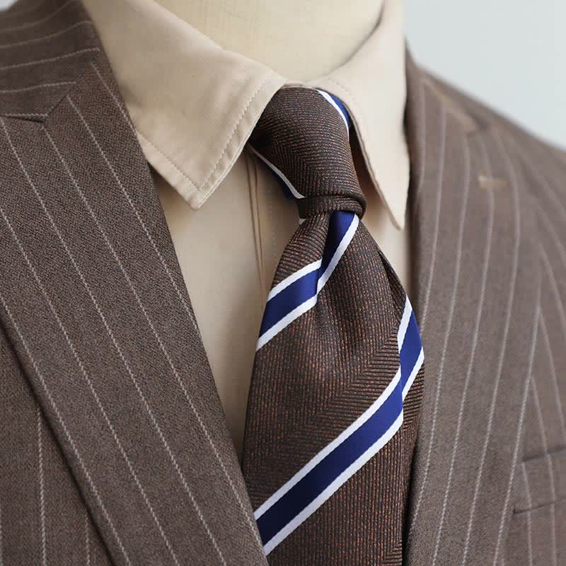 Cravatta da uomo con motivo Paisley a righe della serie Coffee Colors