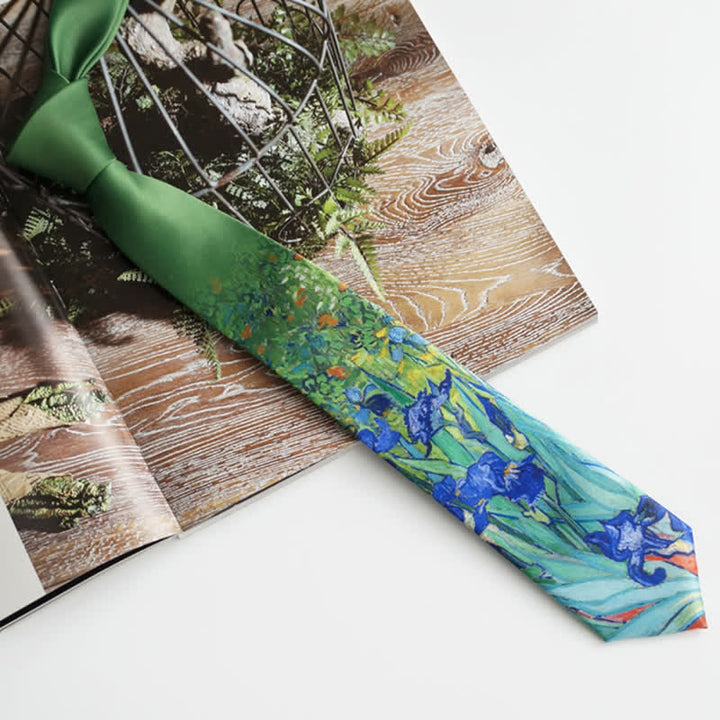 Cravatta da uomo con stampa a olio creativa Iris